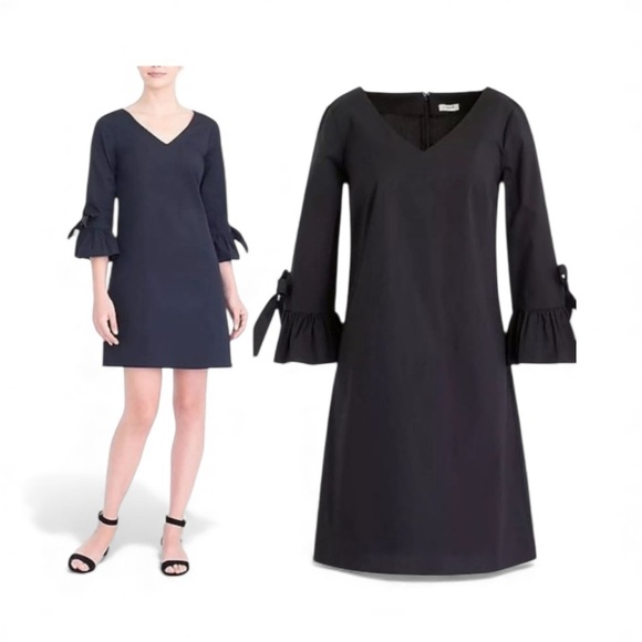 J. Crew Dresses & Skirts - 3 for $30 - J. Crew Black Ruffle Sleeve Tie Midi Dress